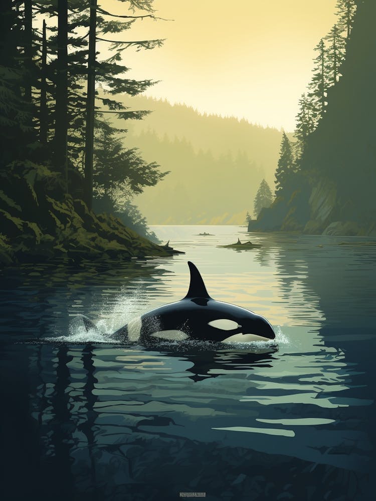 Schwertwal, tief im Ozean