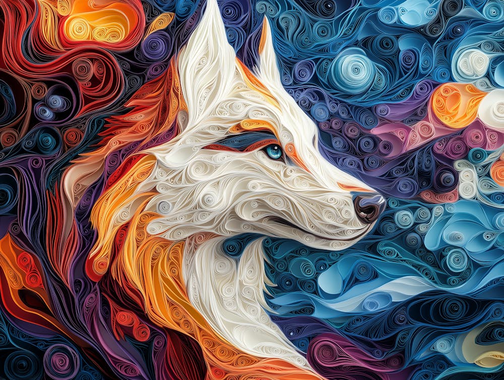 Husky Paper Quilling Dog Portrait 1