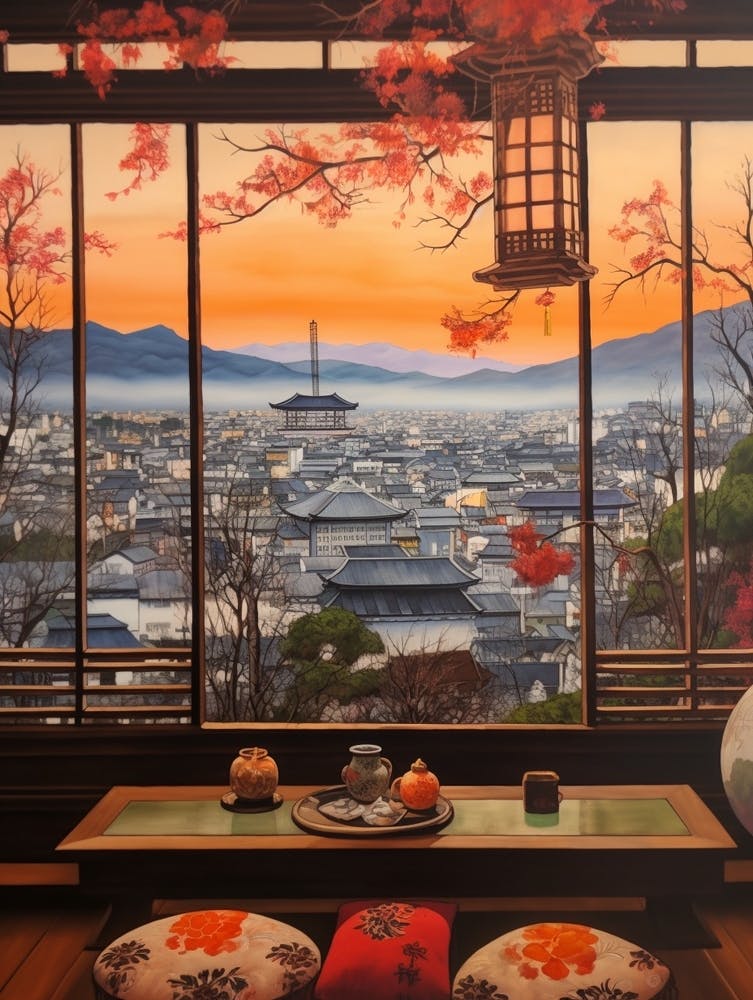 Winter Cityscape Kyoto Japan 2