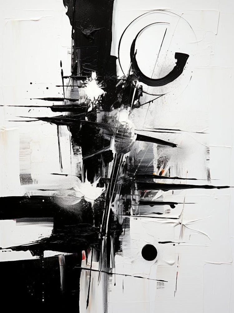 Melancholy Abstract Black And White 4