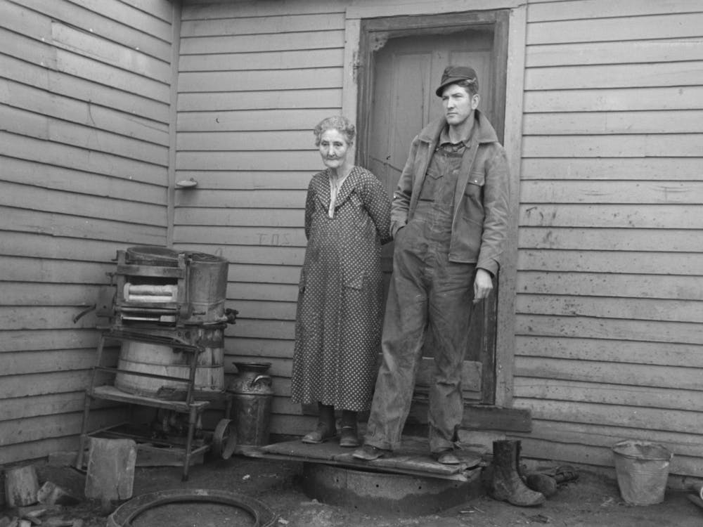 Mrs Mary Kelsheimer And One Of Her Sons On A Tenant Farm In Miller Township, Woodbury County, Iowa By