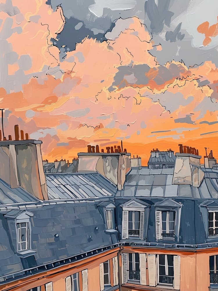 Paris Rooftops Morning Skyline 5