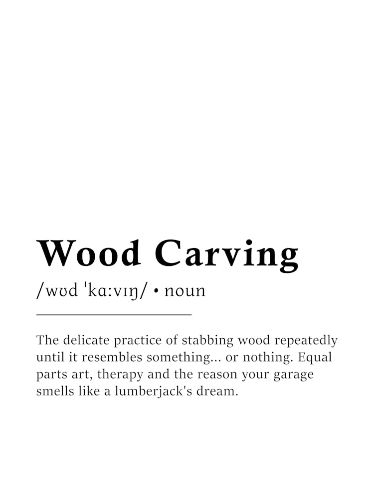 Wood Carving Definition Poster - Dictionary