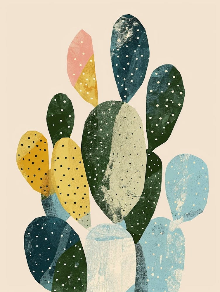 Cylindropuntia Kleiniae Minimalist Abstract 4