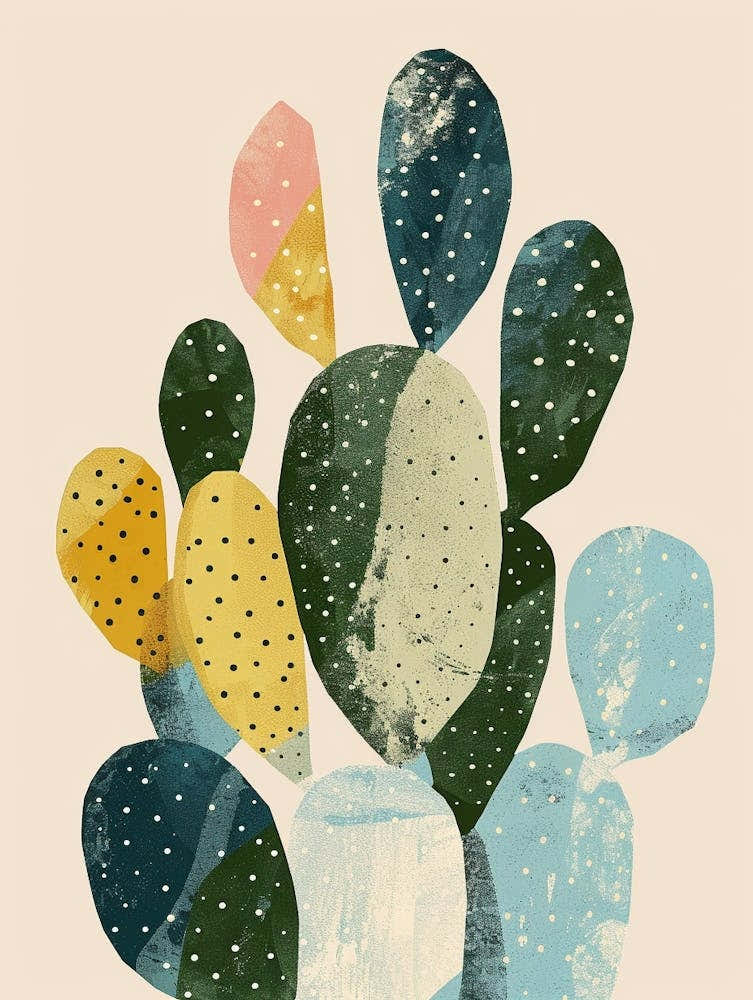 Cylindropuntia Kleiniae Minimalist Abstract 4