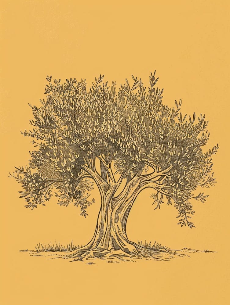 Olive Tree Minimalistic Drawing 1