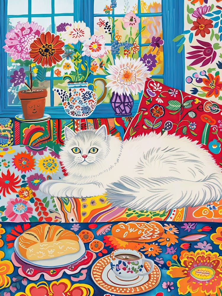 Tea Time With A Persian Cat 2