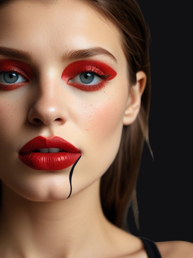 Sexy Woman With Red Lipstick