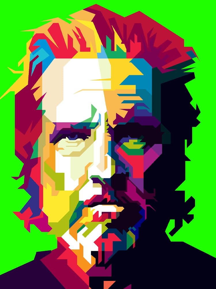 Jeff Bridges Hollywood Actor Pop Art WPAP