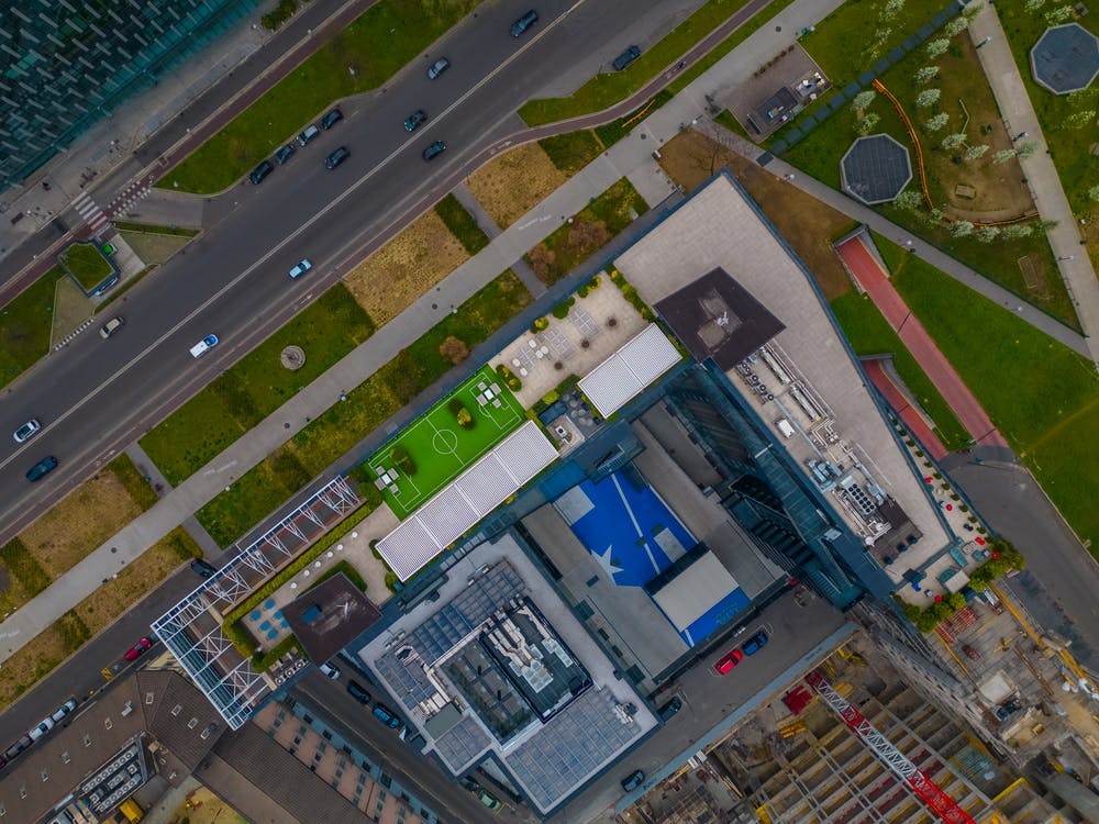 Milan Street Top View Print. Aerial Photography