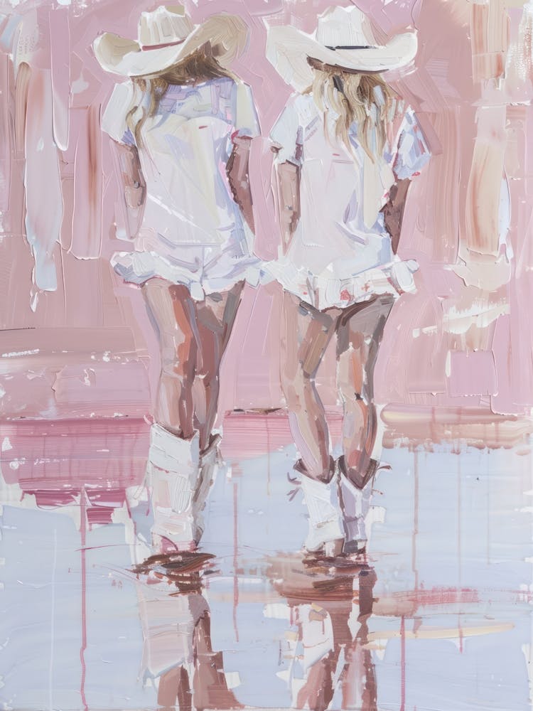 Coastal Cowgirls Print Pink Boots Western Preppy