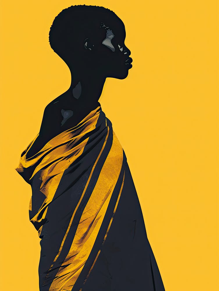The African Woman In Yellow; A Boho Symphony
