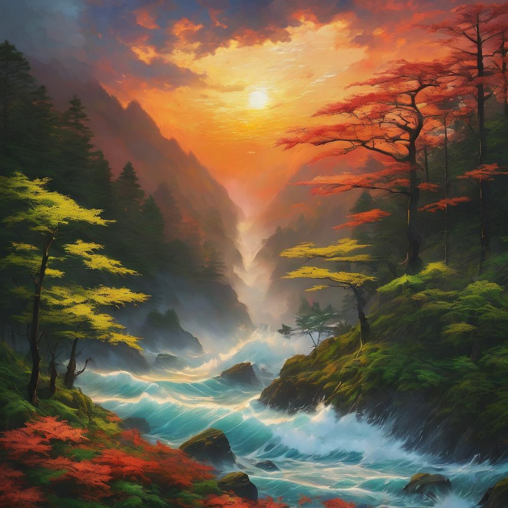 Sunset In The Mountains