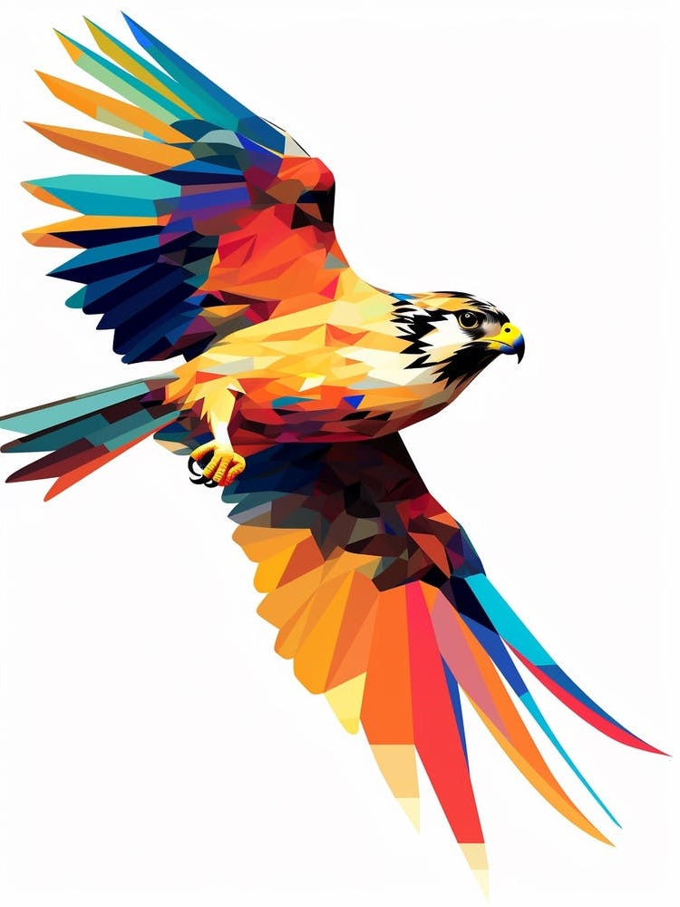 Colourful Geometric Bird Falcon 2