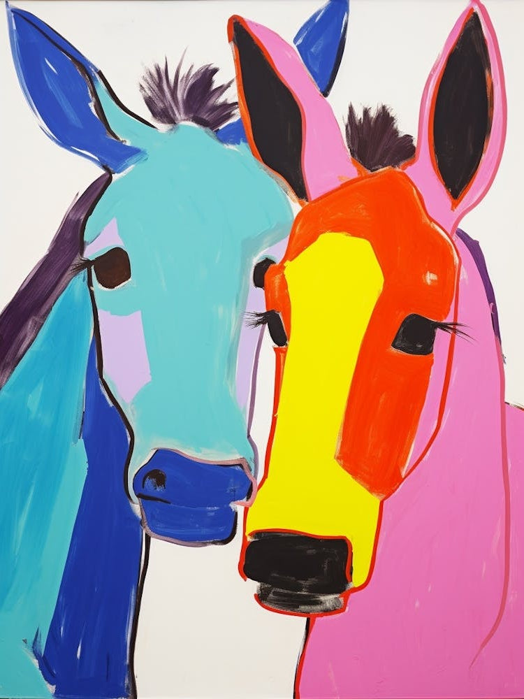 Colourful Kids Animal Art Donkey 1