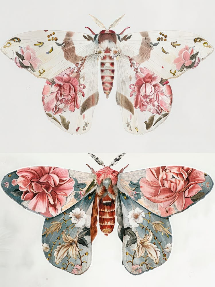 Moths And Butterflies William Morris Style 1