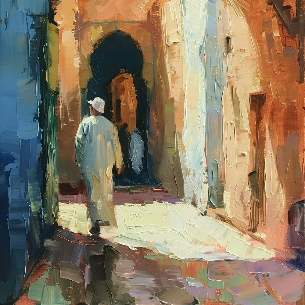 Man Walking Down An Alley