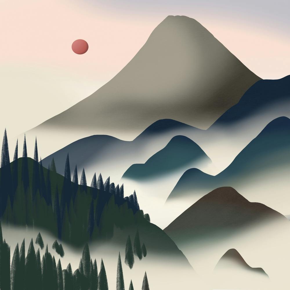 Nature In Gray And Blue Square