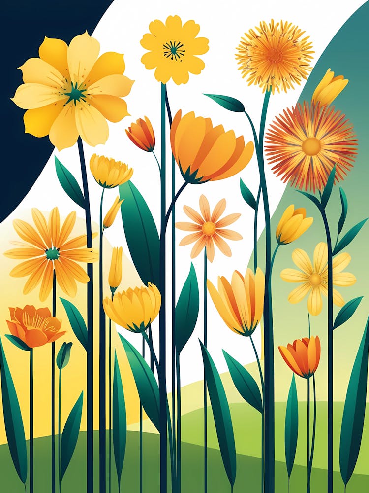 Yellow Flowers Background