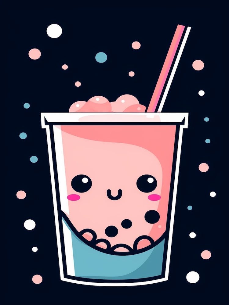 Bubble Tea Kawaii Illustration 2