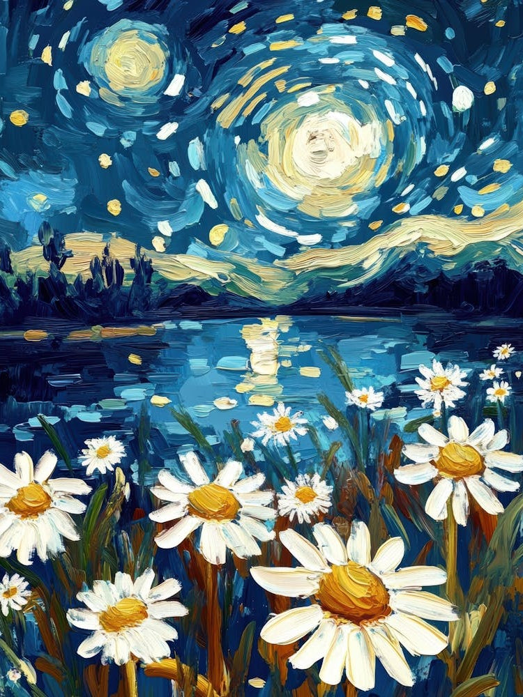Starry Night With Daisies 1