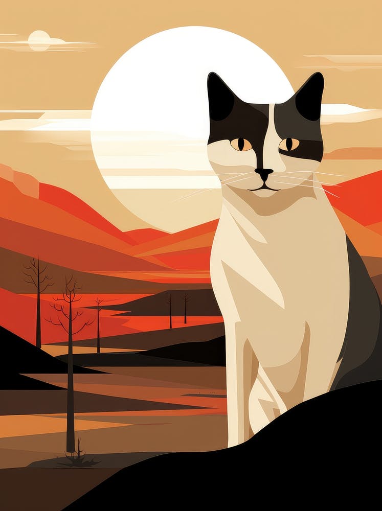 Cat In The Sunset