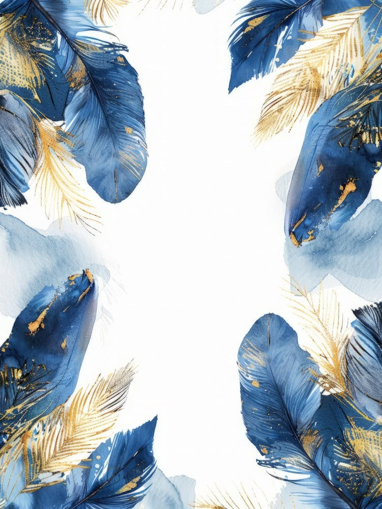 Blue And Gold Feathers