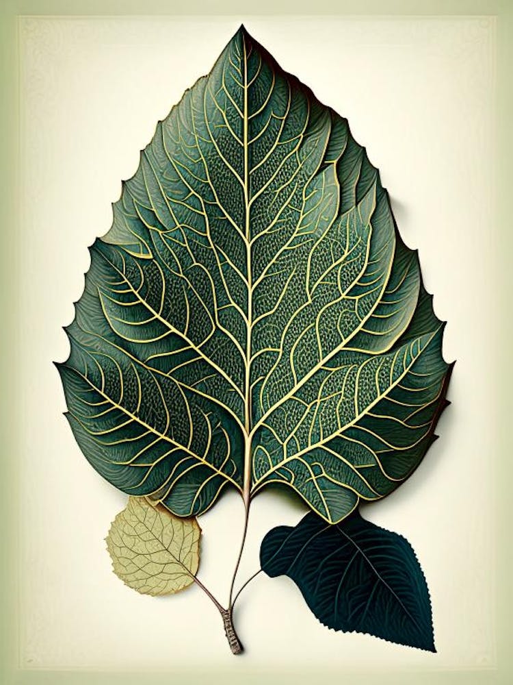 Quaking Aspen Leaf Vintage Botanical 2
