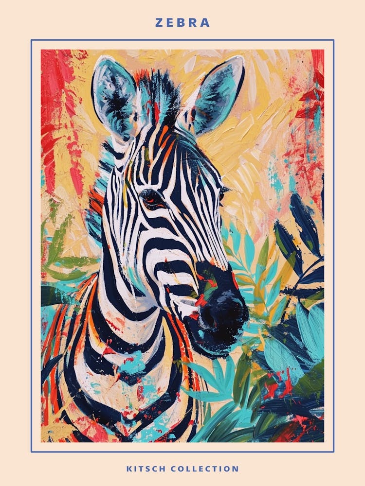 Zebra Brushstrokes Poster 2
