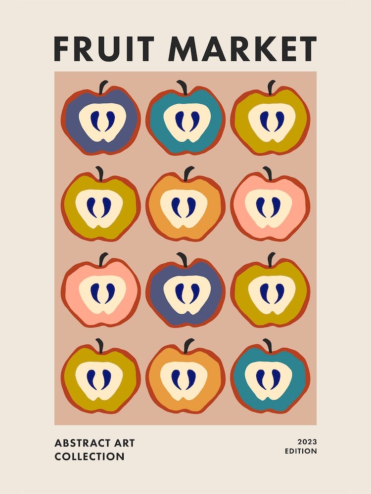 Fruit Market Colorful Abstract Kitchen Art 4