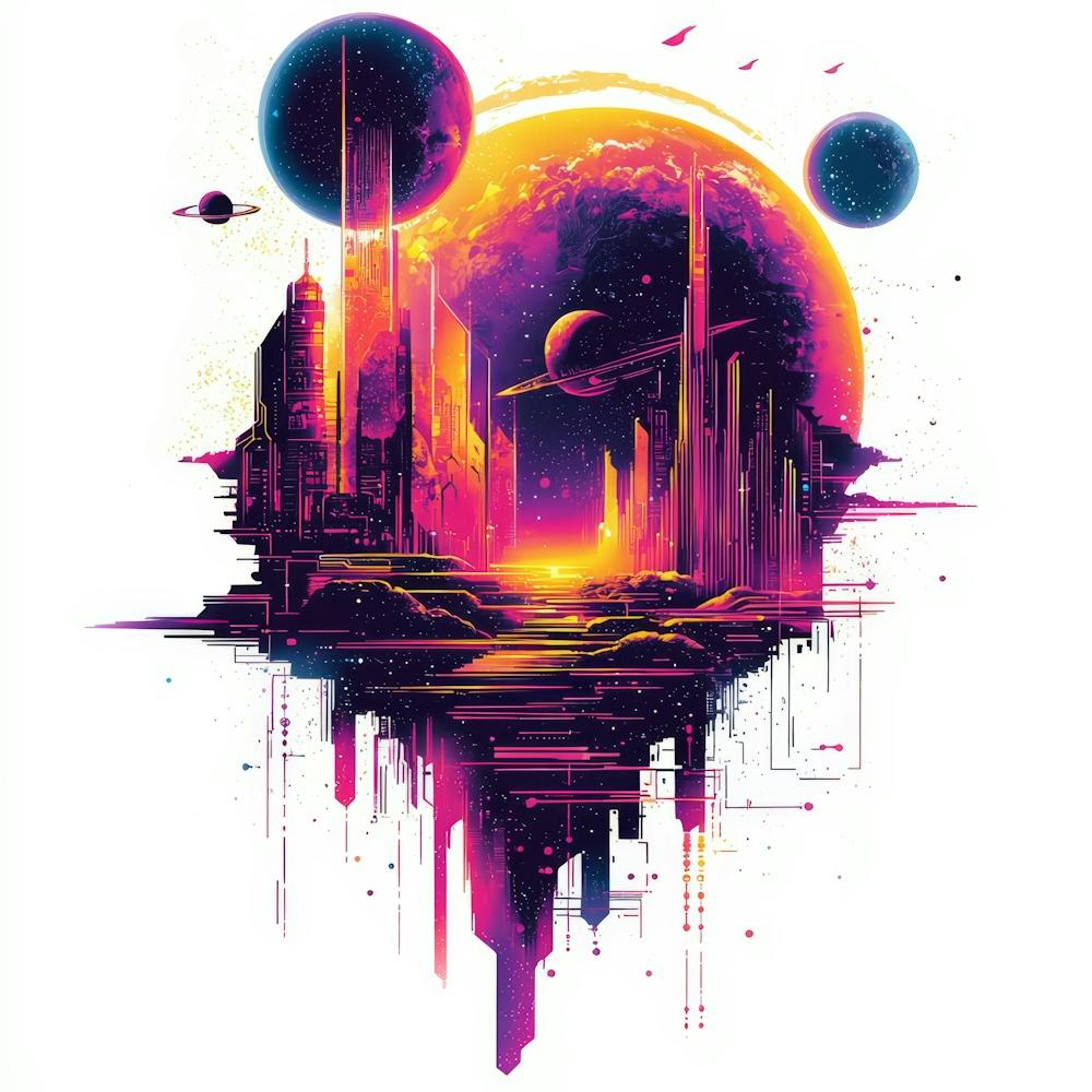 Space City.Generated AI. Wall