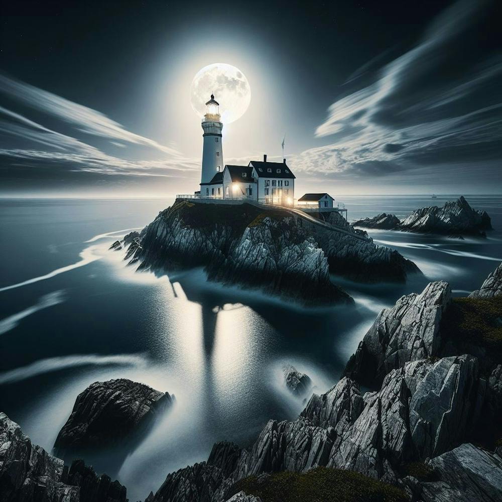 Lighthouse At Night 