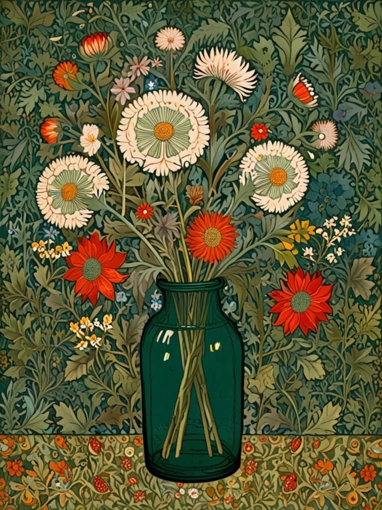 William Morris Daisies In A Vase