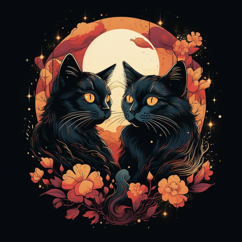 Zwei Schwarze Katzen