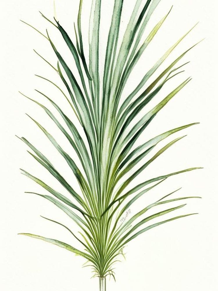 Saw Palmetto Herb Minimalist Watercolour 2