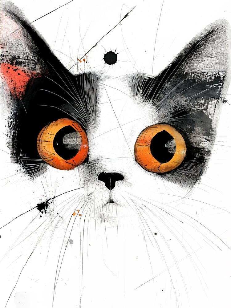 Chat Aux Yeux Orange 1