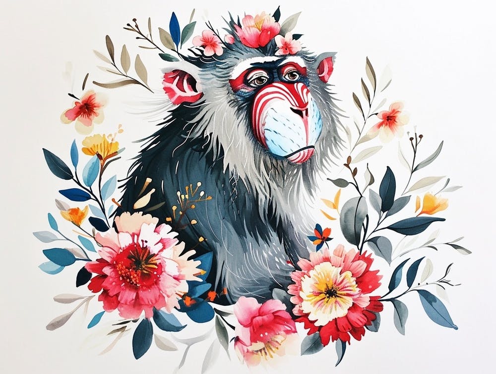 Little Floral Mandrill 1