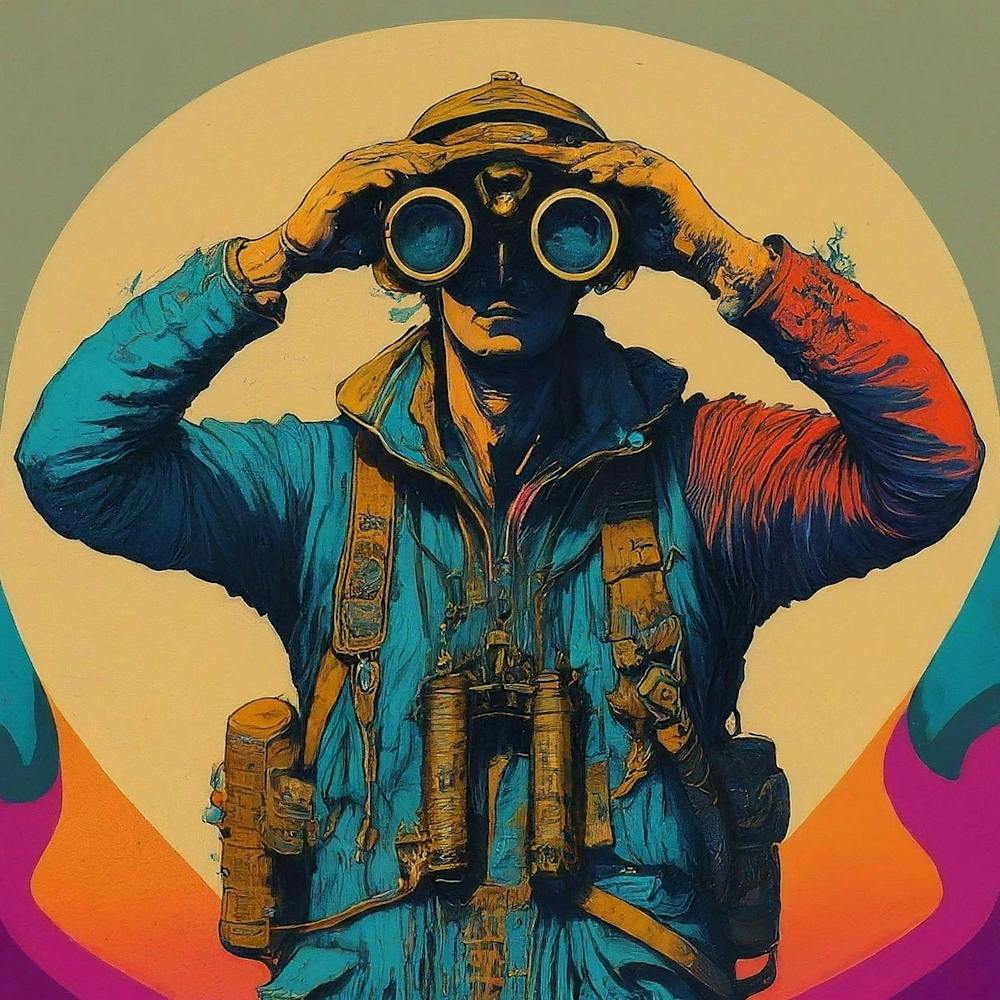 Soldier Looking Through Binoculars