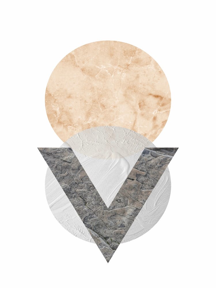 Peach and Grey Marble Circles