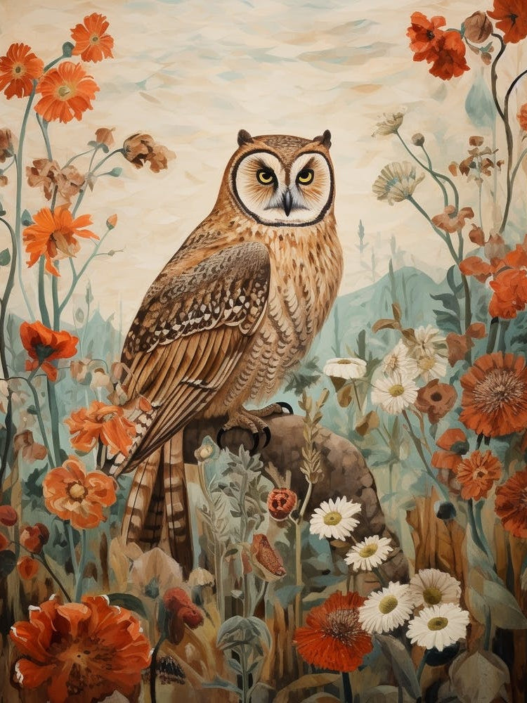 Owl 1 Detailed Bird Painting