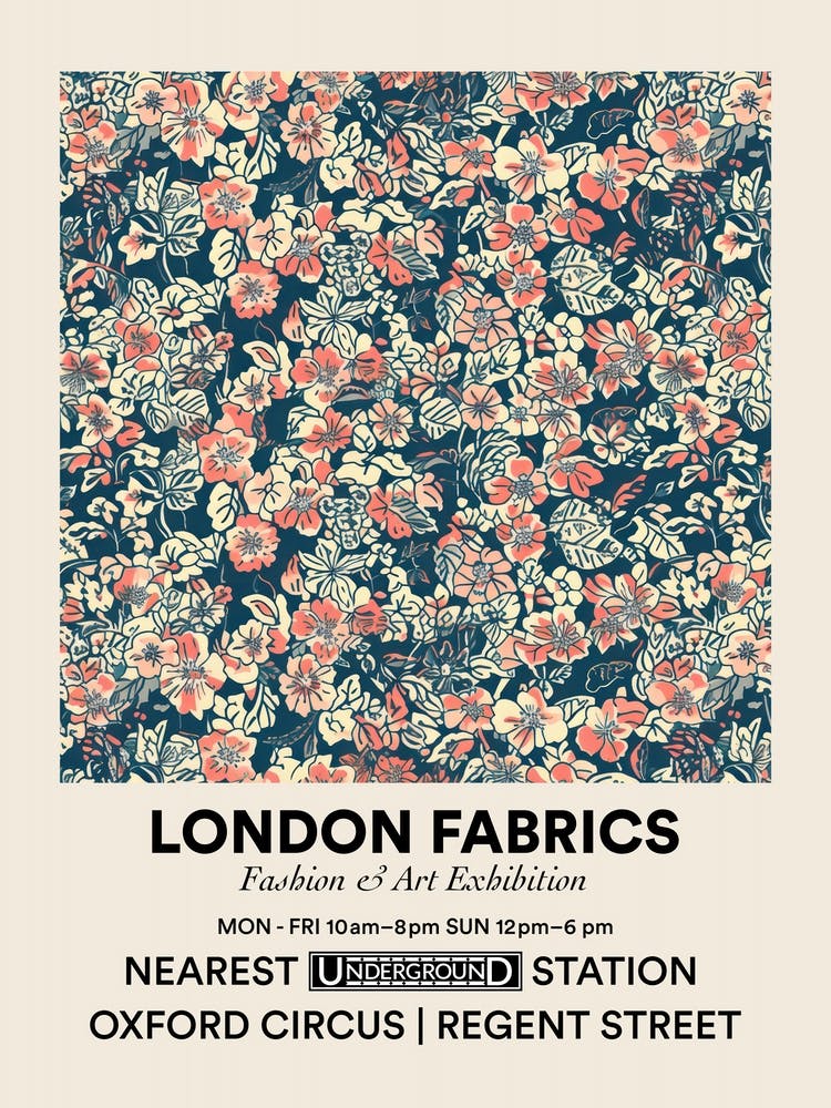 Poster Floral Morning London Fabrics Floral Pattern 5