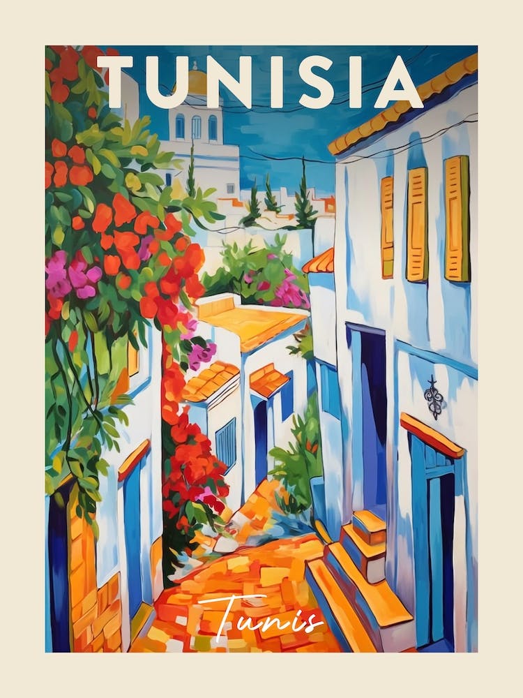 Tunis Tunisia 1 Fauvist Painting Travel Poster
