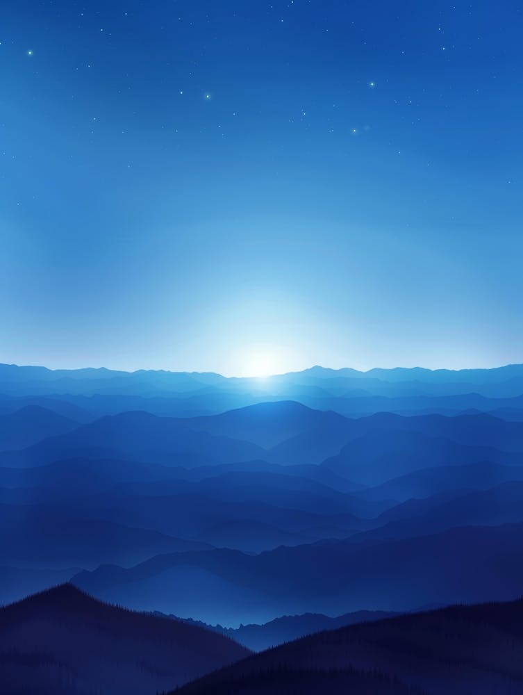 Blue Sky Over Mountains