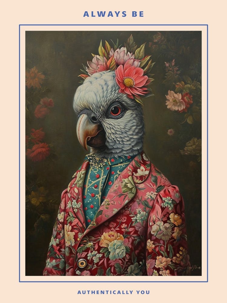 Bird In A Floral Suit Poster