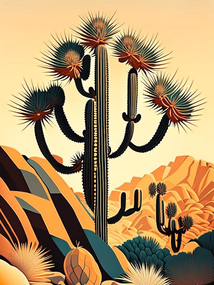Joshua Tree Pattern Retro Illustration (1)