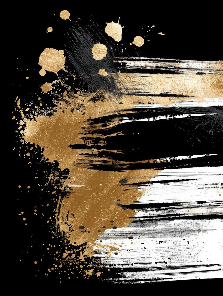 Gold And Black Paint Splatter