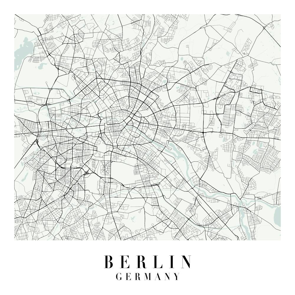 Berlin Germany Street Map Color Minimal Square