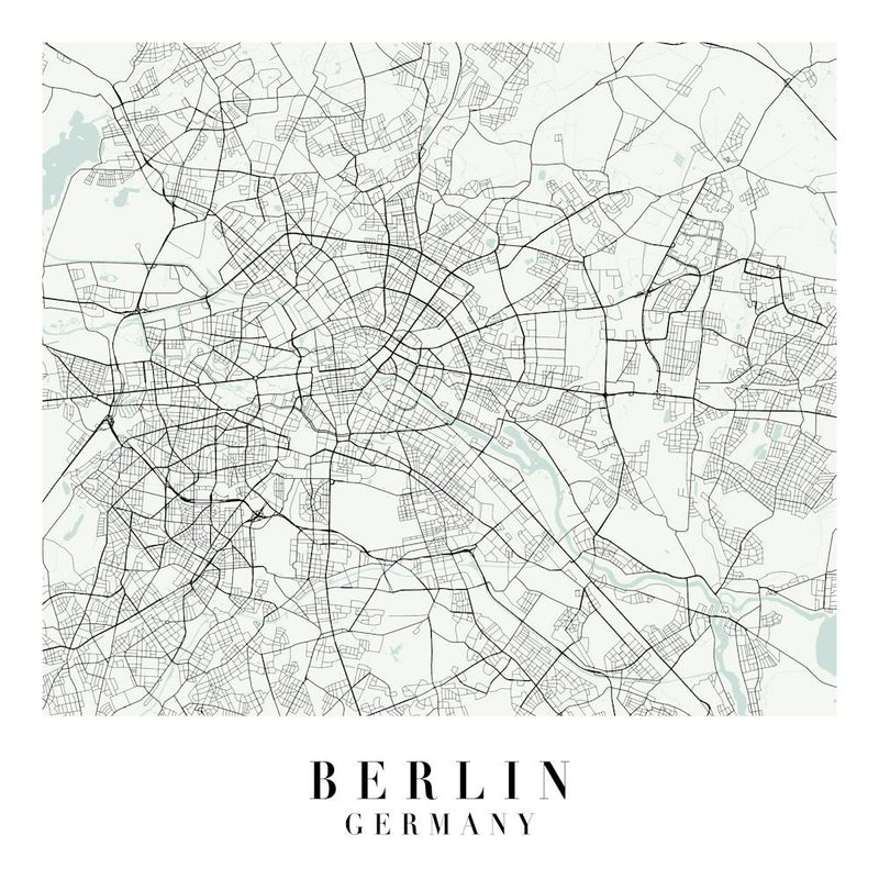 Berlin Germany Street Map Color Minimal Square