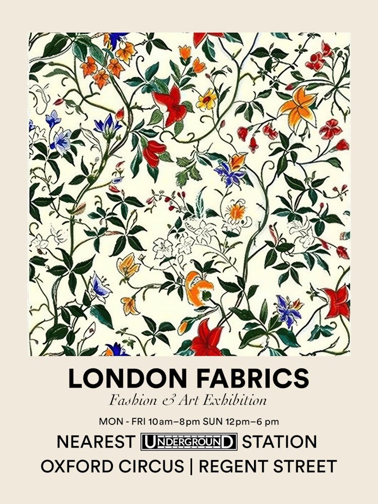 Poster Sunny Meadow London Fabrics Floral Pattern 5