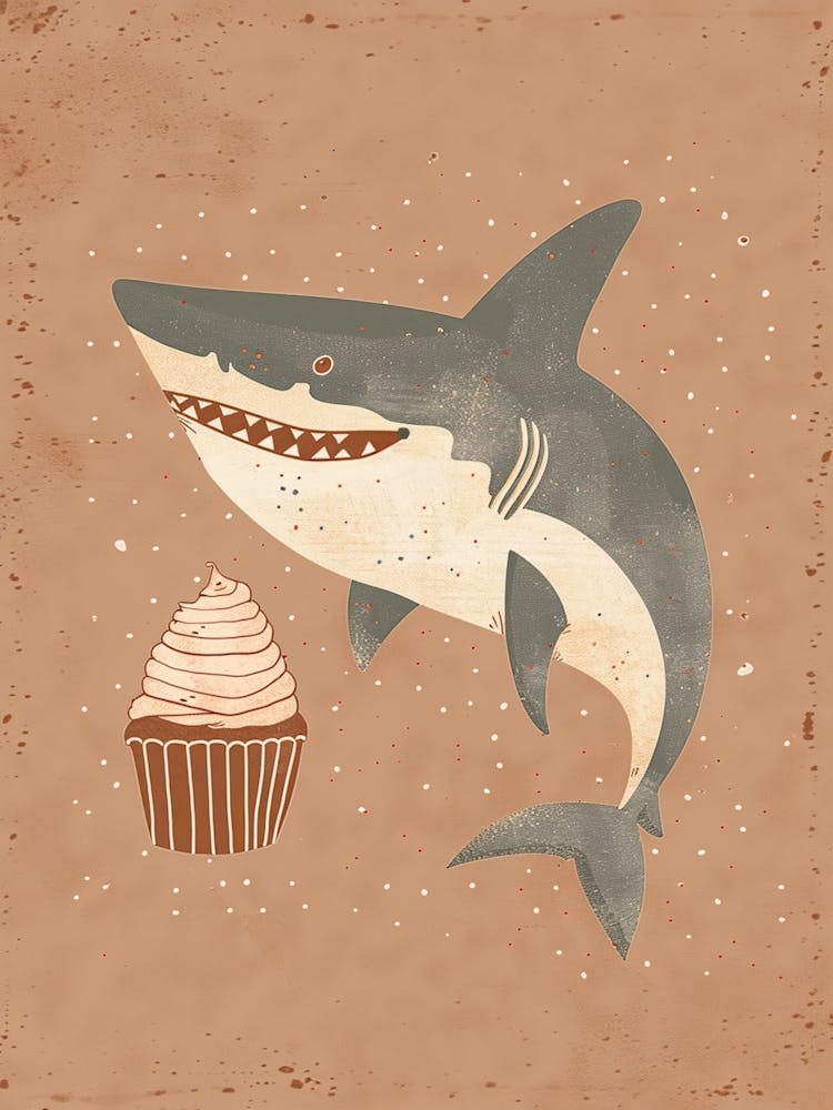 Shark & A Cupcake Muted Pastels 1
